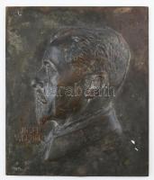 Olvashatatlan jelzéssel 1916: Josef Werner bronz dombormű 27x23 cm