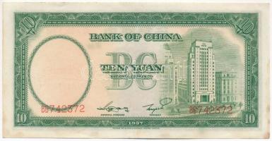 Kína 1937. 10Y "BD 742372" T:I-.II folt
China 1937. 10 Yuan "BD 742372" C:AU,XF...