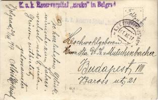 1917 Első világháborús osztrák-magyar katonák a belgrád-i "Brcko" tartalékos kórház előtt ...