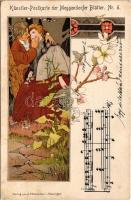 1899 (Vorläufer) Künstler-Postkarte der Meggendorfer Blätter Nr. 6. Verlag von J.F. Schreiber Art Nouveau, floral, litho s: Koloman Moser