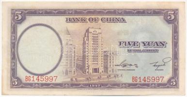 Kína 1937. 5Y "BG 145997" T:II,II- folt
China 1937. 5 Yuan "BG 145997" C:XF,VF ...