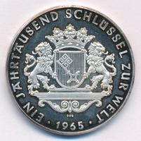 Németország 1965. "Bréma Szabad Hanzaváros - Városháza" kétoldalas, jelzett Ag emlékérem m...