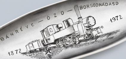 Bánréve-Ózd-Borsodnádasd 1872-1972 (100 éves a vasútvonal) jelzés nélküli porcelán tálka. 35 cm