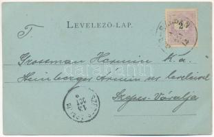 1899 (Vorläufer) Eperjes, Presov; Izraelita neológ templom és népiskola este, zsinagóga / synagogue ...