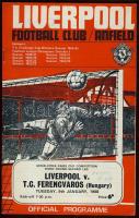 1968 Liverpool -FTC meccs programfüzet / Football-match official programme
