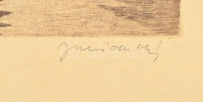 Jurida Károly ( 1935 - 2009 ): Püspöki palota, Szeged. Rézkarc, papír. Keret nélkül. Feltekert 29,5x...