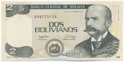 Bolívia 1986. 2B "09077512 A" T:I- apró folt Bolivia 1986. 2 Bolivianos "09077512 A" C:AU tiny spot Krause P#202