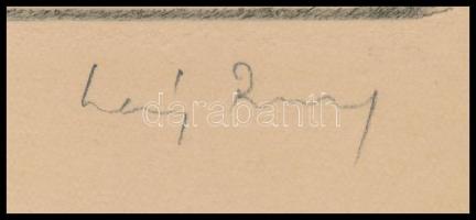 Láng Rudolf (1904-1991): Sétáló pár. Rézkarc, papír, jelzett, paszpartuban, 19,5×13,5 cm