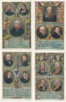 4 db RÉGI szecessziós képeslap híres német férfiakkal / 4 pre-1914 Art Nouveau German postcards with famous people (Raphael Tuck & Sons Oilette Serie Zur Hundertjahrfeier)