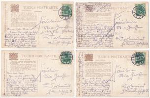 4 db RÉGI szecessziós képeslap híres német férfiakkal / 4 pre-1914 Art Nouveau German postcards with...