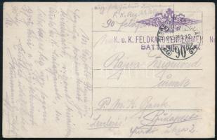 1915 Fogoly orosz tisztek egy tábori ágyús osztagnál, hátoldalon pecséttel ellátott fotó, lapként el...