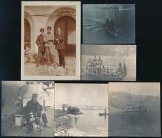 1916 A k.u.k. SMS Kaiser Franz Joseph I. cirkáló montenegrói tartózkodása alatt készített 12 db fotó, hátoldalt részletes magyar leírással, jó állapotban, vegyes méretben