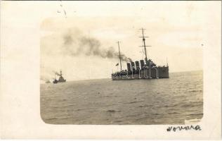 SMS Novara az Osztrák-Magyar Haditengerészet Helgoland-osztályú gyorscirkálója / K.u.K. Kriegsmarine / WWI Austro-Hungarian Navy Helgoland-class light cruiser. photo (EK)