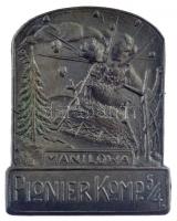 Osztrák-Magyar Monarchia 1915. Manilowa Pionir Komp. 5/4. Zn sapkajelvény (39x31mm) T:1- / Austro-Hungarian Monarchy 1915. Manilowa Pionir Komp. 5/4. Zn cap badge (39x31mm) C:AU