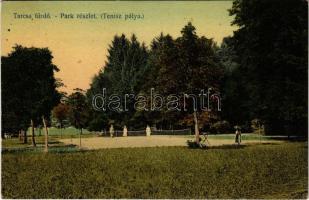 1915 Tarcsafürdő, Bad Tatzmannsdorf; park és teniszpálya, sport. Stern J. fényképész kiadása / tennis court (EK)