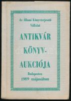 1989-1990 2 db árverési katalógus: Az ÁKV antikvár könyvaukciója Budapesten 1989 májusában + BÁV 83....