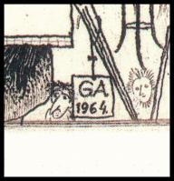 Gross Arnold (1929-2015): Espresso. Nyomat, papír, jelzett a nyomaton, 14x32 cm