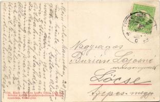 1914 Érsekújvár, Nové Zámky; Iskola utca. Schulcz Ignác kiadása / street (EK)