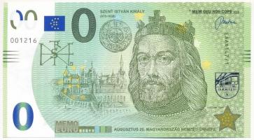 2020. 0E szuvenír bankjegy Szent István - Augusztus 20. T:I  Hungary 2020. 0 Euro souvenir banknote Saint Stephen - August 20 C:UNC