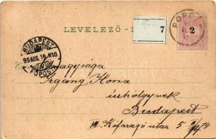 1899 (Vorläufer) Szepesbéla, Spisská Belá; Fő utca, Sörháztér (Brauhaus Bierschank), Evangélikus tem...