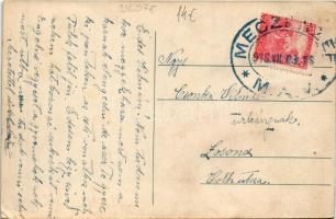 1918 Mecenzéf, Metzenzéf, Metzenseifen, Medzev; Fő utca, templom / main street, church (EK) + "...