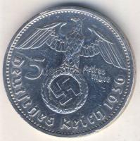 Német 3. Birodalom 1936G 5M Ag "Hindenburg" nagy h.k.-tel T:3 ph