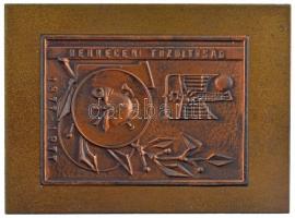 1977. 1877-1977 Debreceni Tűzoltóság bronz plakett (95x70mm) T:1-,2