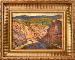 Kastaly István (1892-1991): Szurdok (Eger környéke?). Olaj, karton, jelzett, dekoratív fakeretben, 26,5x36,5 cm