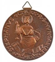 1970. Szent István öntött bronz emlékérem akasztóval (66mm) Stephanus - CMLXX - R. S. Hungariae - MCMLXX (66mm) T:2