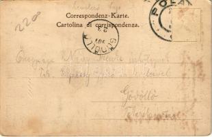 1907 Lovran, Lovrana; Molo / "LIBURNIA" egycsavaros tengeri személyszállító gőzhajó / sing...