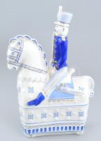 Hollóházi huszár. Kézzel festett, jelzett, hibátlan 28 cm