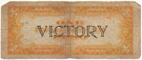 Fülöp-szigetek DN (1944) 1P "F 24389811", "Victory" kék pecséttel T:III-
Philip...