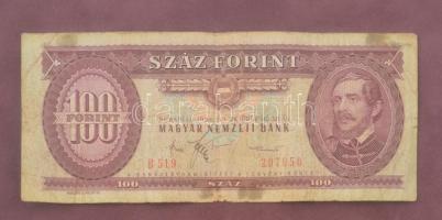 cca 1988 Kossuth 100Ft-os bankjegy Fekete János (1918-2009) MNB elnök saját kezű aláírásával, dekora...