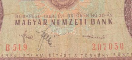 cca 1988 Kossuth 100Ft-os bankjegy Fekete János (1918-2009) MNB elnök saját kezű aláírásával, dekora...