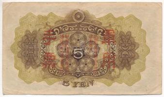 Kína / Japán megszállás 1938-1944. 5Y T:III 
China / Japanese occupation 1938-1944. 5 Yen C:F
Krau...