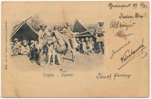 1899 (Vorläufer) Csigány (Cigány). Dombornyomott / Zigeuner / gypsy folklore. Embossed