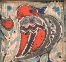 Buzás Árpád (1929-2013): Madárka. Tűzzománc. Jelzés nélkül, hátoldalán Iparművészeti Vállalat raglap...