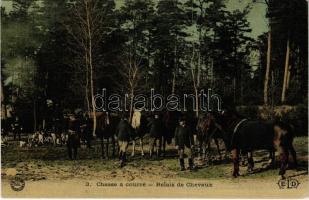 Chasse a courre. Relais de Chevaux / hunting with dogs (EK)