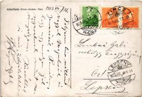 1933 Antalháza (Posta és vasútállomása Zirc), Rainprecht Kastély, Kerteskői sziklahasadék és vízesés...