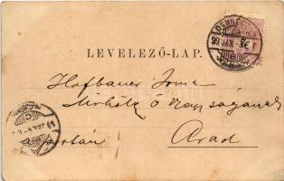 1899 (Vorläufer) Debrecen, színház és zenede. László Albert kiadása, Art Nouveau, floral (EM)