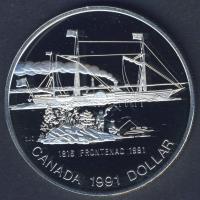 Kanada 1991. 1$ Ag "Frontenac-hajó" T:PP