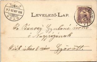 1900 Heves, Németh-féle kastély, M. kir. posta, városház, római katolikus iskola. Kapható Adler Józs...