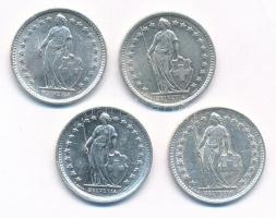 Svájc 1953-1965. 1/2Fr Ag (4xklf) T:2,2- patina
Switzerland 1953-1965. 1/2 Franc Ag (4xdiff) C:XF,V...
