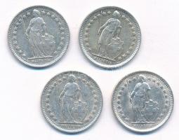 Svájc 1944-1963. 1/2Fr Ag (4xklf) T:2,2- patina
Switzerland 1944-1963. 1/2 Franc Ag (4xdiff) C:XF,V...