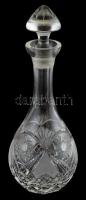 Ólomkristály likőrös palack, kopásnyomokkal, m: 29 cm