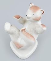 Drasche porcelán medve, kézzel festett, jelzett, hibátlan, m: 7 cm