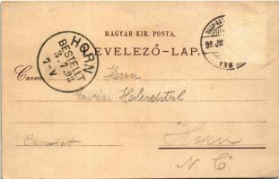 1898 (Vorläufer) Kőszeg, Belváros, Honvéd laktanya, zárda, Sörfőzde. Róth Jenő Art Nouveau, litho (R...