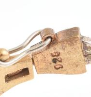 Aranyozott ezüst(Ag) ékszeróra, quartz, működik, jelzett, bruttó: 29,83 g