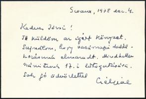 Szélpál Árpád: Versek. Párizs, 1977, Magyar Műhely, 93+3 p. Első kiadás. Emigráns kiadás. Kiadói pap...