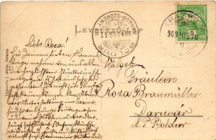 1909 Krassóvár, Krassova, Carasova; római katolikus templom, Löbl Sámuel áruház üzlete. Djakovits J....